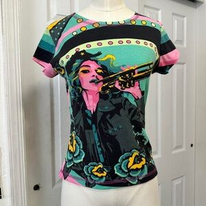 Deadstock Hayes Y2K Euro Graphic Edgy Lady Top